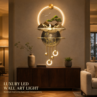 Luminaire mural LED de style chinois luxueux, paysage 3D, bonsaï, pin, poisson koï, décoration murale suspendue