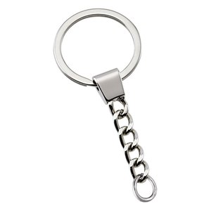 Portachiavi in Acciaio Inossidabile con Catena e Anello Divisibile, Accessorio per Chiavi in Metallo - Product Image 1