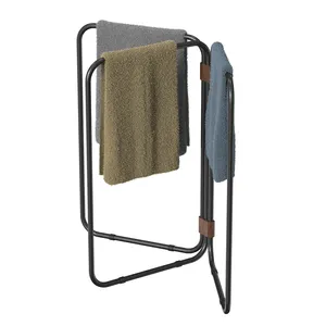 Porta asciugamani compatti pieghevole in metallo rettangolare rettangolare per la casa