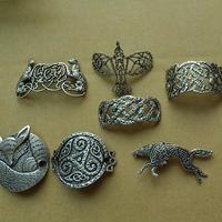 Barrette à cheveux Triple Lune Déesse, Pince à cheveux Viking Soleil Céleste, Épingle à cheveux Gothique Sorcière Pagan Nordique Vintage
