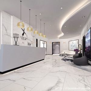 गर्म बेचने चीनी मिट्टी के बरतन फर्श टाइल्स Carrara सफेद Calacatta मैट सतह बाथरूम फर्श और दीवार टाइल - Product Image 3