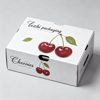 Emballage de cerises personnalisé en carton ondulé recyclable, robuste et durable, 2 kg ou 5 kg, boîte d'emballage de cerises imperméable