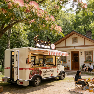Popular Mobile Food Truck Vintage Style Catering <b>Trailer</b> Coffee Bar Food Cart for Outdoor Events - Product Image 1