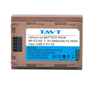 แบตเตอรี่ NP-FZ100 FZ100 2600mAh พร้อม Type-C สำหรับ <span class=keywords><strong>Sony</strong></span> Alpha 9, A9, A9R, A9S, A7R <span class=keywords><strong>Mark</strong></span> <span class=keywords><strong>3</strong></span> III, <span class=keywords><strong>A7</strong></span>, BC-QZ1, กล้อง ILCE-7RM3 - Product Image 1