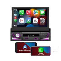 Autoradio universel 1 Din avec écran tactile de 7 pouces, Carplay sans fil, Android Auto, écran rabattable, radio, Car Play