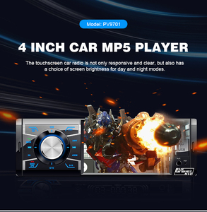 Sistema de audio estéreo para automóvil Din único de 4 pulgadas con reproductor de radio Carplay <span class=keywords><strong>MP3</strong></span> y MP5 Puerto USB incorporado y colocación de tablero de entrada AUX - Product Image 2