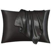 Taie d'oreiller rectangulaire en polyester de couleur unie, texture soyeuse et fraîche, douce et agréable pour la peau, ensemble de literie pour la maison (design moderne et minimaliste)
