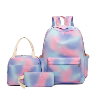 Mochila escolar directa de fábrica, tres juegos de estudiantes de primaria y secundaria, mochila ligera con degradado de arcoíris para niña - Product Image 1