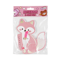 Cuaderno de Animales Adorables con Mini Bolígrafo, Set de Diario Espiral con Dibujos Animados para Niños, Regalo de Papelería Escolar para Niñas y Recuerdos de Fiesta