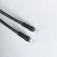 Kabel Jumper Telepon RJ11 6P4C CAT 3 Kecepatan Tinggi dengan Selubung PVC, Kabel 4 Konduktor untuk Modem & Saluran Telepon - Hitam