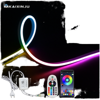 Guirlandes lumineuses pour jeux 3,2 m, cordes lumineuses LED néon souples pour bureaux de gaming, indice de protection IP67, supporte la découpe, contrôle via application intelligente, adaptateur de synchronisation musicale