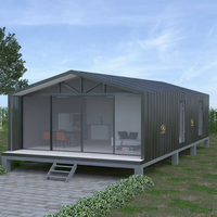 Cabine mobile à toit triangulaire, prix d'hôtel moderne en Chine, conception modulaire, maisons préfabriquées en acier léger, villas préfabriquées de luxe