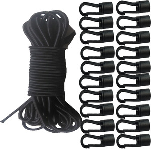 Bungee Cord With J <b>Hook</b> 15M PE Elastic Rope For Kayak <b>Boat</b> Canoe Outdoor Use 20 <b>Hooks</b> Set - Product Image 2