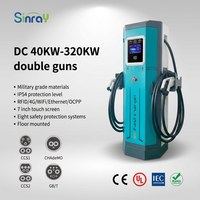 Chargeur rapide DC pour véhicules électriques sur pied 60KW 120KW 320KW Double prise CCS1 CCS2 CHADEMO GBT OCPP 1.6J 4G RFID IP54 Écran 7 pouces