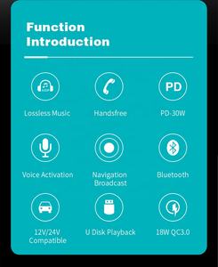 Agetunr T73 <span class=keywords><strong>Adaptateur</strong></span> <span class=keywords><strong>Bluetooth</strong></span> pour voiture, Type-C PD + QC3.0 Chargeur USB rapide, récepteur mains libres et audio Hi Fi Bass Support U Disk - Product Image 6
