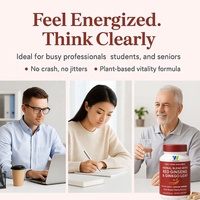 Vigoworld Veggie Superfood Capsules traditionnelles de Panax Ginseng et de Ginkgo Biloba, booster d'énergie, complément alimentaire
