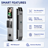 Serrure Intelligente en Alliage d'Aluminium avec Reconnaissance Faciale, WiFi, Mot de Passe Numérique, Capteur d'Empreintes Digitales, pour Portes en Bois/Acier, Sécurité de Niveau C, Cloud