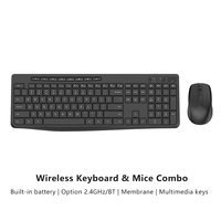 Full-size Slim 2.4G Wireless Silent Keyboard Mouse Combos Rechargeable Numeric Keypad Media Hotkey Adjustable 1600 DPI Mouse