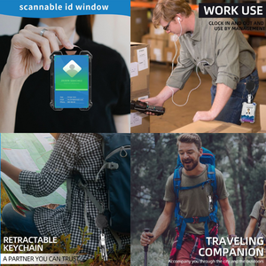 Porte-clés multifonctionnel à boucle facile à dégager, avec cordon rétractable automatique et porte-badge pour carte d'identité professionnelle - Product Image 6