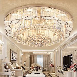 Luz <span class=keywords><strong>hotel</strong></span> lámpara led redonda grande montado en <span class=keywords><strong>el</strong></span> techo de iluminación colgante luces candelabro de cristal - Product Image 2