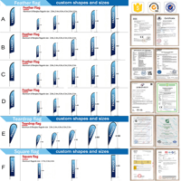 Drapeaux promotionnels personnalisés en aluminium et fibre de verre, drapeaux plume, drapeaux de plage, drapeaux goutte d'eau, beachflags