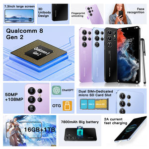 สมาร์ทโฟน <span class=keywords><strong>S23</strong></span> <span class=keywords><strong>Ultra</strong></span> Cross-Border หน้าจอ OLED 7.3 นิ้ว ความจุ 3+64GB รองรับ 4G LTE แท้ ชิปประมวลผลแบบ Octa-Core กล้องหลัง 108MP ชาร์จเร็ว 65W หน้าจอ 60Hz แบตเตอรี่ 6000mAh - Product Image 2