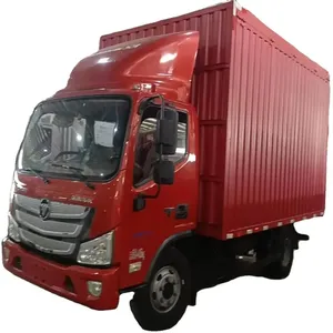 Foton dizel 5T 14euroeuro5 4x2 tek sıra koltuk 4L motor kapasitesi kullanılan teslimat tarım için 4*2 Van kutusu kargo kamyonu
