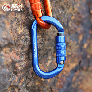 Mosquetón de Bloqueo Automático Tipo O Xinda, Aleación de Aluminio Azul, Equipo de Seguridad para Escalada al Aire Libre - Product Image 1
