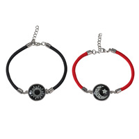 Bracelet tissé bon marché d'amoureux de bijoux en acier inoxydable soleil et lune bracelet phosphorescent de la Saint-Valentin