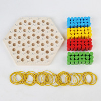 Jeu de société d'échecs triangulaires multijoueur, jeu de société d'échecs en chaîne, jeu de société familial interactif, exercice cérébral, jouet éducatif en bois pour enfants