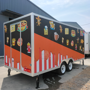 Square Shape Fiberglass Tow Bar Food Trailer 4 <b>Wheel</b> 5m Easy Operate Durable CE Certified Outdoor Mobile Food Trailer - Product Image 3