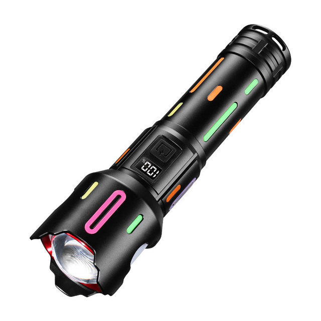 High Quality Ultra Power Long Range Bright Type-C Rechargeable Camping Zoomable Search Spotlight Flashlight
