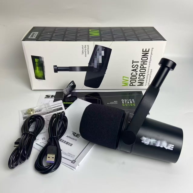 MV7 Microphone - Professional Universal Serial Bus / XLR Dynamic Capacitive Podcast Microphone Wired Heart-Shaped Microphone