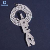 Colgante CHOYUE con Letra P Helada, Moissanita, Estilo Hip Hop, Plata 925, Baño de Oro 18k y Rodio, Certificado GRA, Joyería Unisex con Engaste de Garra
