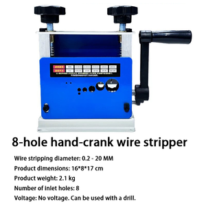 Dénudeur de câbles pour machine à dénuder les câbles de 0,5 à 20 mm, avec 8 canaux et 5 lames, poignée amovible pour fils unipolaires - Product Image 6
