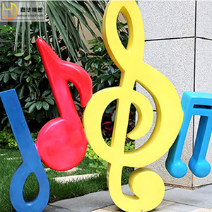 Sculpture de note musicale Jiahua en fibre de verre, décoration extérieure, montage au sol, art géométrique abstrait - Product Image 2