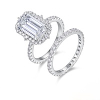 Bague scintillante de luxe pour femme en argent pur S925 avec moissanite couleur D et diamant VVS, modèle 2026, vente chaude