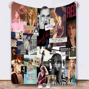 Music Star Album Flannel <b>Blanket</b> Throw <b>Blanket</b> Nap <b>Blanket</b> Breathable Skin Friendly <b>for</b> Winter Warmth Custom Print OEM ODM - Product Image 3