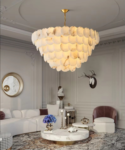 Zeal Lighting Brass Alabaster Pendant <b>Lights</b> Kitchen Copper Spanish Marble Lighting <b>Chandelier</b> Living Room - Product Image 6