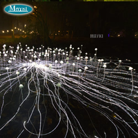 Boule lumineuse imperméable, lumières décoratives en fibre optique, boules lumineuses d'extérieur pour festival, événement, jardin, aménagement paysager