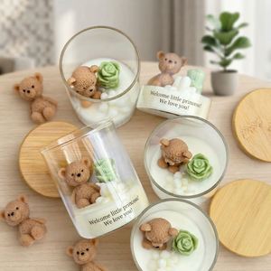 Bougie parfumée en cire de soja en forme d'ours mignon, décoration créative pour la maison, ornement charmant, cadeau de mariage, vente en gros - Product Image 3