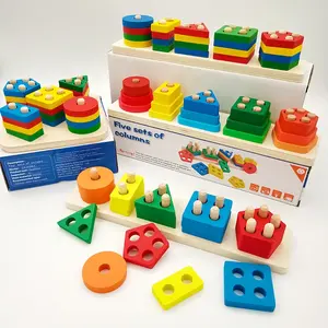 Kinder Frühe Bildung Kognitive Paarung Spielzeug Form Sortierer Blöcke Holz Geometrische Montessori Puzzle Form Sortierer Spielzeug