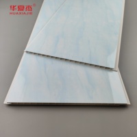 Panneau mural en PVC imprimé en marbre bleu brillant pour décoration de plafond de salle de bain de salon Panneaux en PVC à effet marbre brillant