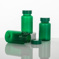 Bouteilles en plastique PET pour capsules de vitamines, médicaments et compléments alimentaires, vert bleu, 75 ml, 100 ml, 120 ml, 150 ml, 200 ml, 250 ml, 300 ml