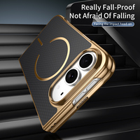 Coque pour iPhone 18 Duo, luxe léger, armure magnétique, électro-plaqué, protection PC avec protection d'écran en verre