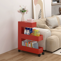 Chariot de rangement portable et mobile en fer forgé, meuble décoratif créatif, table d'appoint pour le rangement alimentaire, personnalisation usine