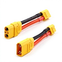 Câble adaptateur XT60 vers XT90H mâle-femelle avec gaine de protection, fil en silicone 10AWG, pour modèles RC / alimentation électrique