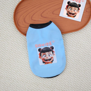 Chaleco para mascotas con diseño de Nezha, rojo, azul, rosa, morado, verde, poliéster, diseño de dibujos animados para gatos y perros, ropa de primavera y verano - Product Image 3