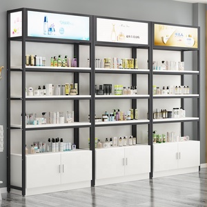 Estante de Exhibición de <span class=keywords><strong>Maquillaje</strong></span> y Perfumes a Precio de Fábrica, Muebles Modernos para Tienda de Cosméticos, Estante de Almacenamiento de Madera para Salón de Belleza - Product Image 1