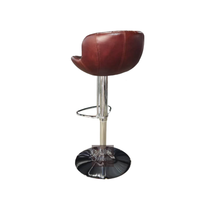 Tabouret de bar moderne en cuir véritable pour îlot de cuisine et comptoir Siège confortable à hauteur réglable Chaise de bar en cuir de luxe
